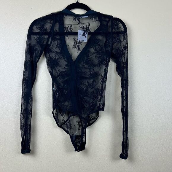 NWT Free People Intimately Bodysuit Top Black Lace Size XS - Picture 5 of 8